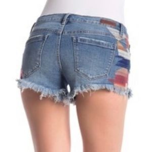 blanknyc | Embroidered Denim Cut Off Jean Shorts